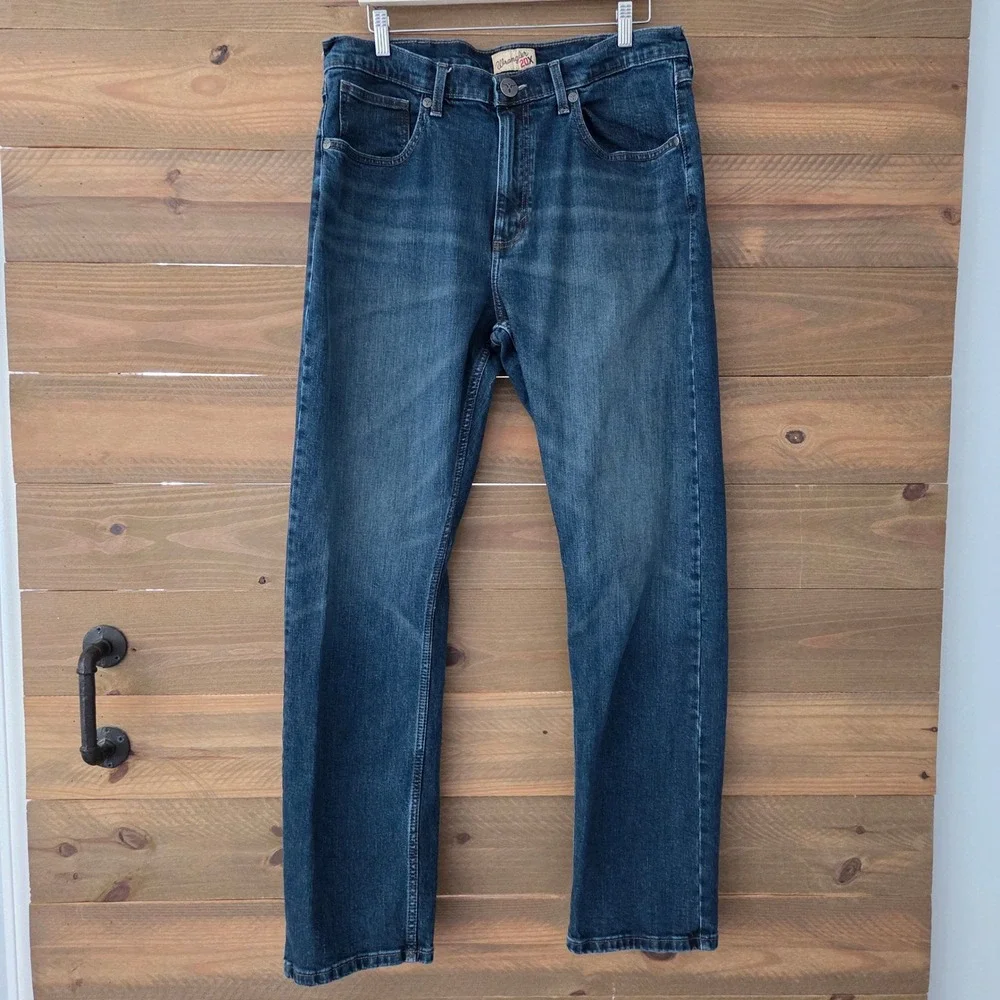 Wrangler 20X Jeans Dark Blue Straight Leg Western Denim Mens 36x34